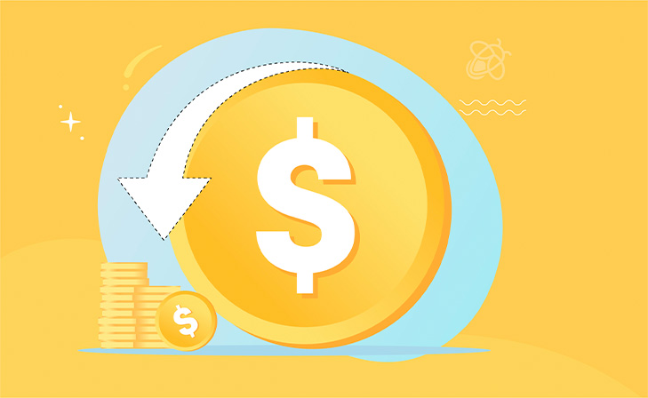 A conceptual graphic with a dollar sign in a cycle, possibly illustrating budgeting, funding, or financial resources in the context of education technology.