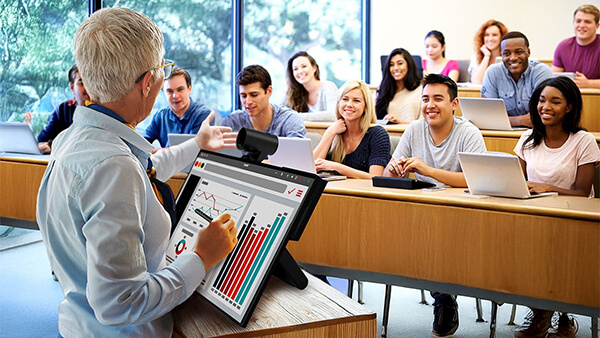 University classroom presentation using a SMART Board Mini