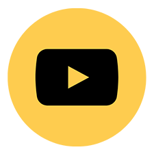 Logotipo de YouTube en negro sobre un fondo amarillo