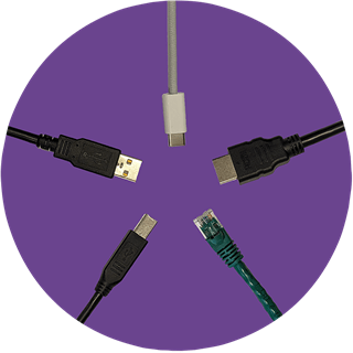 Cables on a purple background