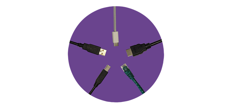 Cables on a purple background