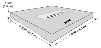 Width: 7 3/16" (18.3 cm); Height: 1 3/8" (3.6 cm); Depth: 6 3/16" (15.7 cm)