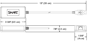 Length: 13" (33 cm); Width: 1 5/8" (4 cm); Depth: 7/8" (2.3 cm)