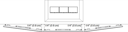 When moutning multiple displays side by side, leave 1/4" (0.6 cm) between each display