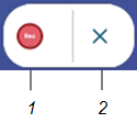 Labels identifying the Record widget's different interface elements