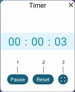 Labels identifying the Timer widget's different interface elements