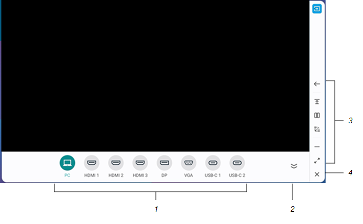 Etiquetas que identifican los distintos elementos de la interfaz del widget picture-in-picture