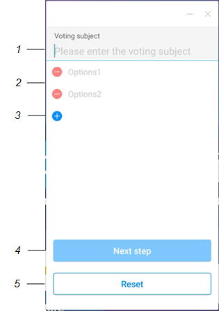 Etiquetas que identifican los diferentes elementos de la interfaz del widget Quick Pole