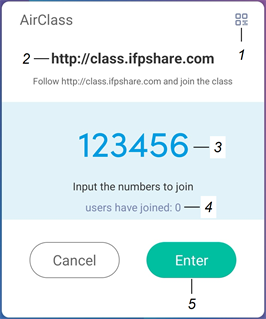 Labels identifying the AirClass widget's different interface elements