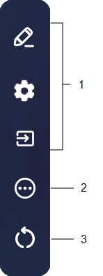 Commandes du menu latéral