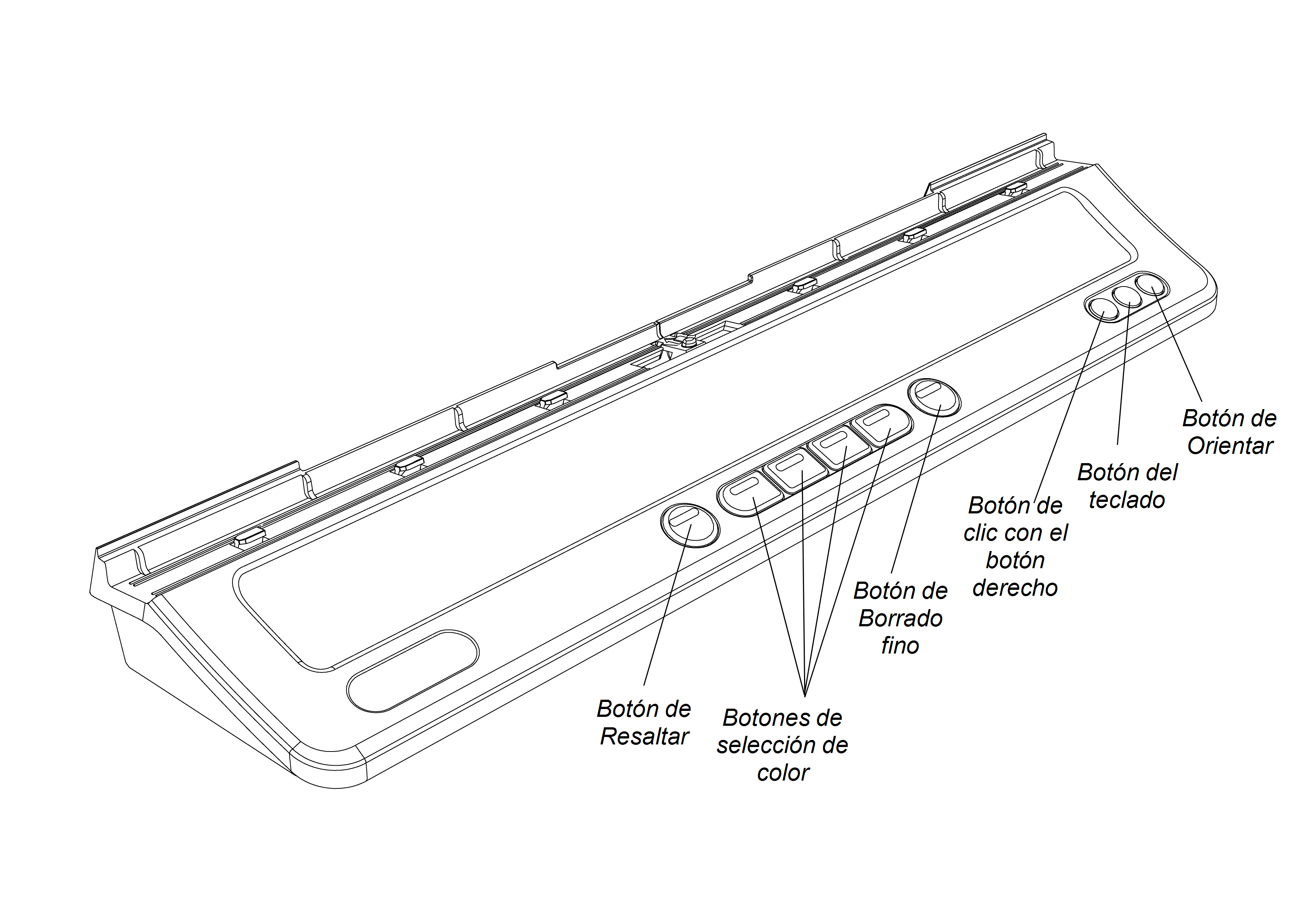 Botones de la bandeja de rotuladores de las pizarras digitales interactivas SMART Board serie M700