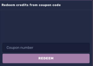 Redeem credits from computer code section