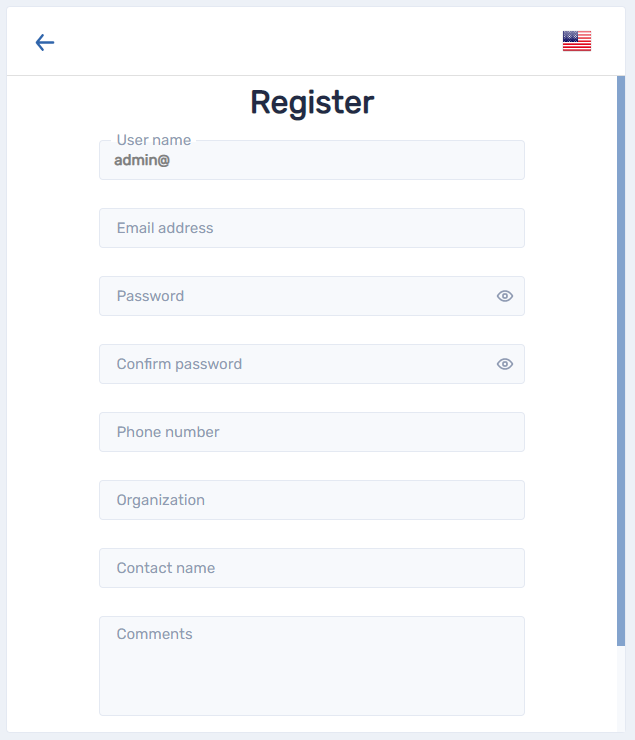 SMART Remote Management registration page
